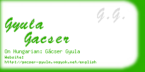gyula gacser business card