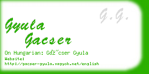 gyula gacser business card